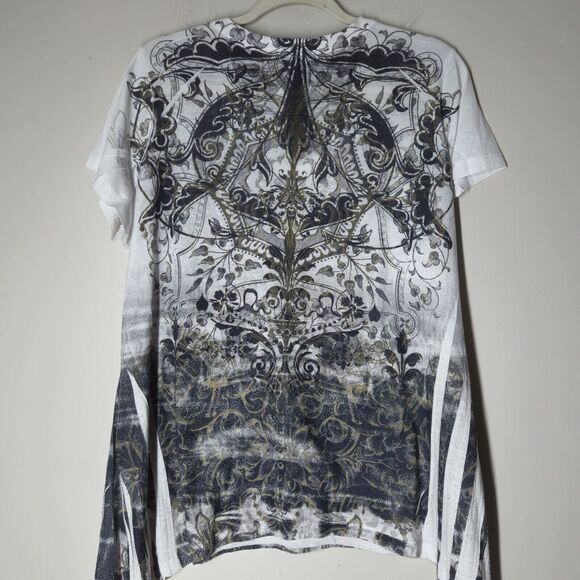 Vintage Carole Little Y2K Top Size 1X Affliction Style USA Gothic Cross Stone - Picture 4 of 6